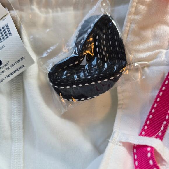 Lands' End Oxford Pleated Skort Women's 10 White Ribbon Belt Pickleball Tennis - Picture 12 of 12